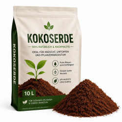 Kokoserde 10L kaufen – Komprimiertes Kokossubstrat für Anzucht & Pflanzenwachstum